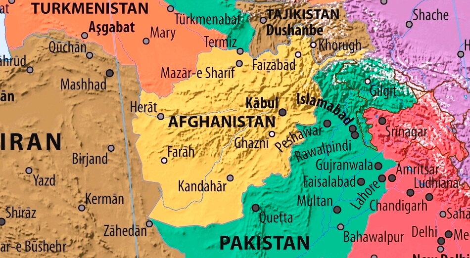 Map of Afganistan in english (      )