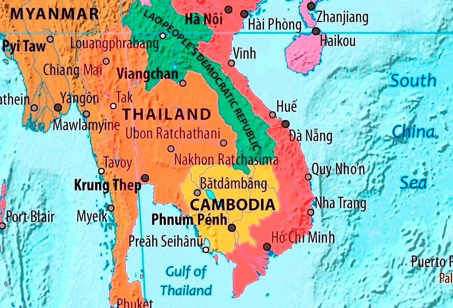 Map of Cambodia in english (    )