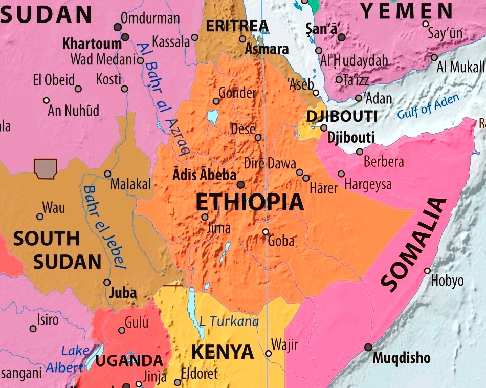 Map of Ethiopia in english (      )