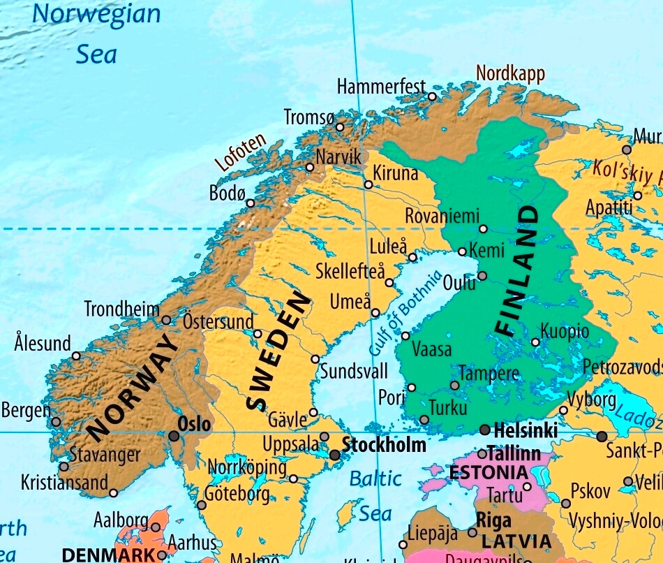 Map of Finland in english (      )