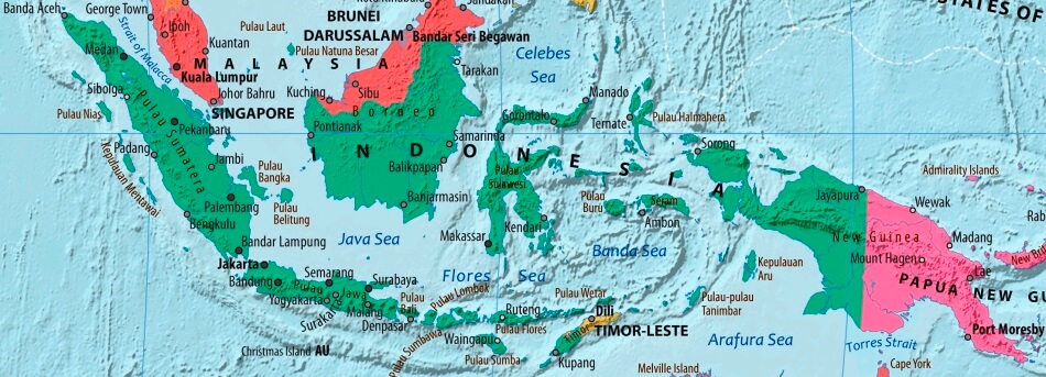 Map of Indonesia in english (      )