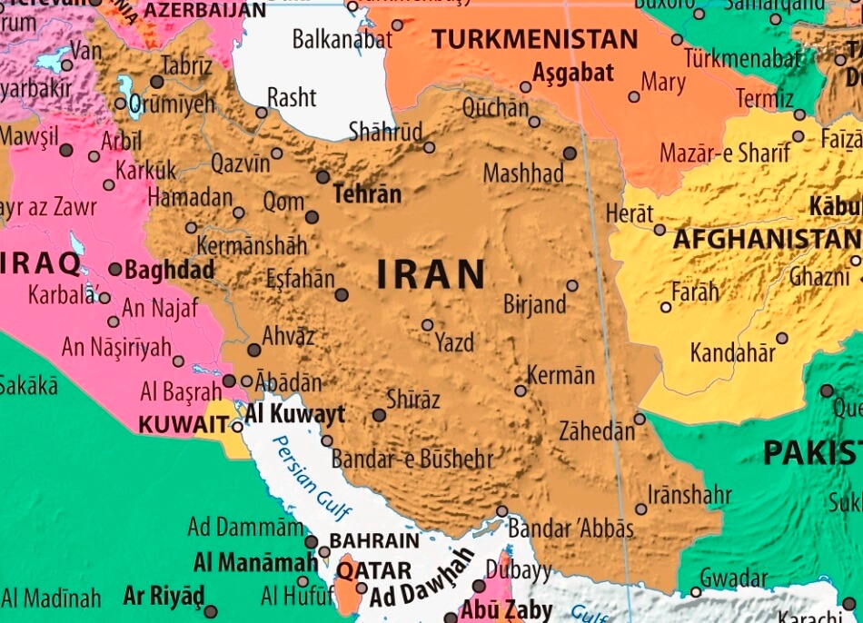 Map of Iran in english (      )