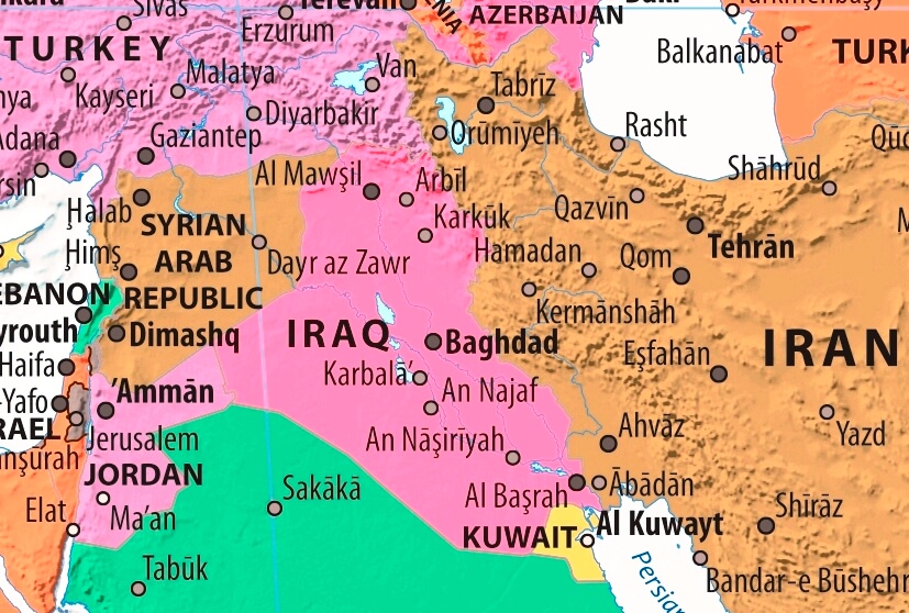 Map of Iraq in english (      )