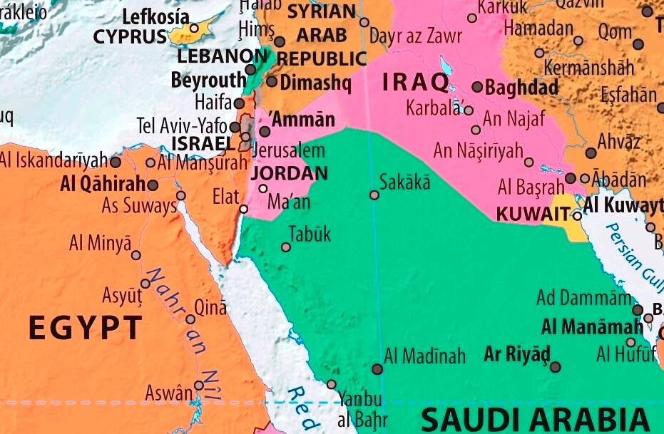 Map of Jordan in english (    )
