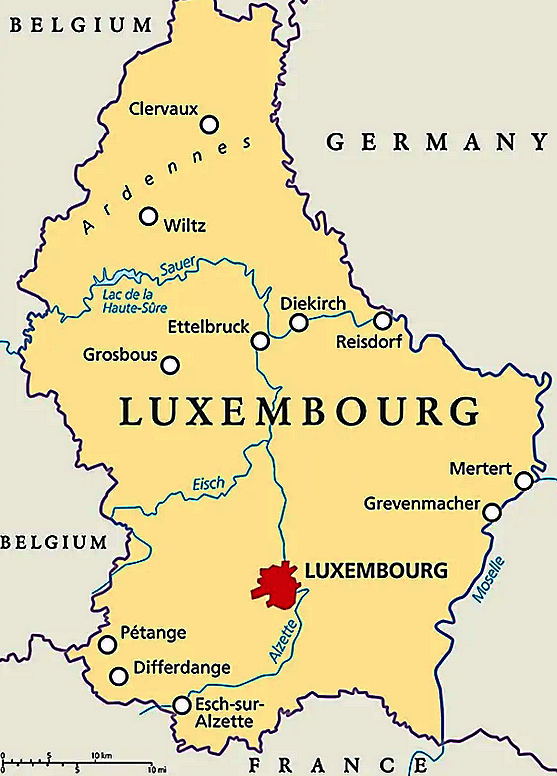      - Map of Luxembourg