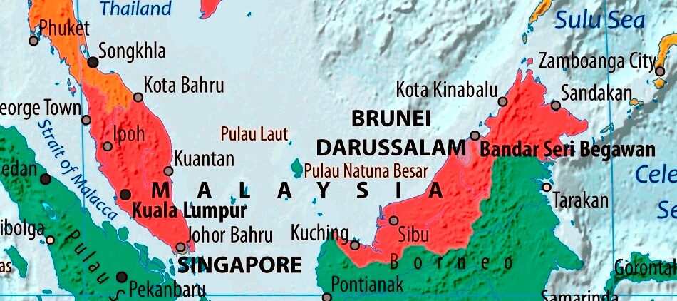 Map of Malaysia in english (      )