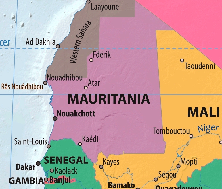 Map of Mauritania in english (      )