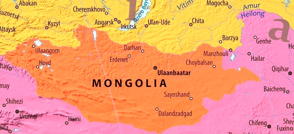 Map of Mongolia in english (      )