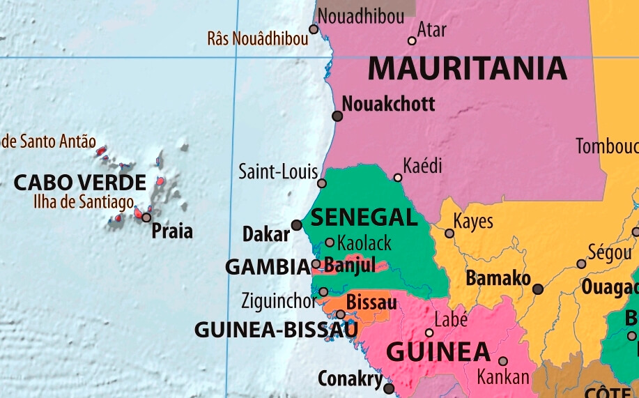 Map of Senegal in english (    )