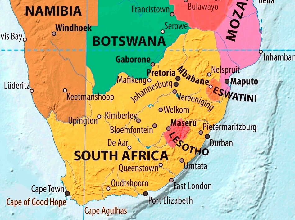 Map of South Africa in english (       )