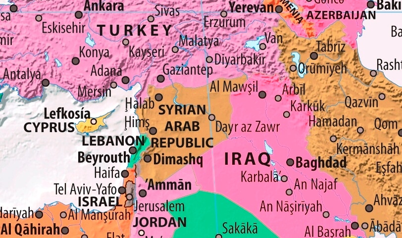 Map of Syrian Arab Republic in english (      )