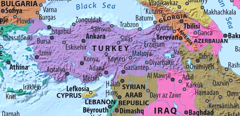 Map of Turkey in english (      )
