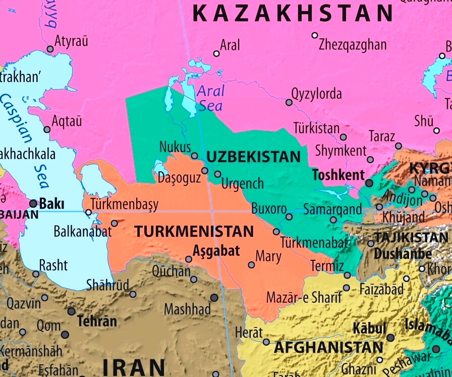 Map of Turkmenistan in english (      )