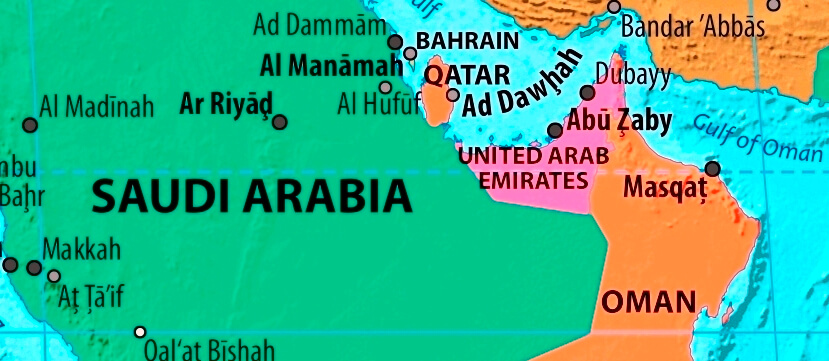 Map of United Arab Emirates in english (    )