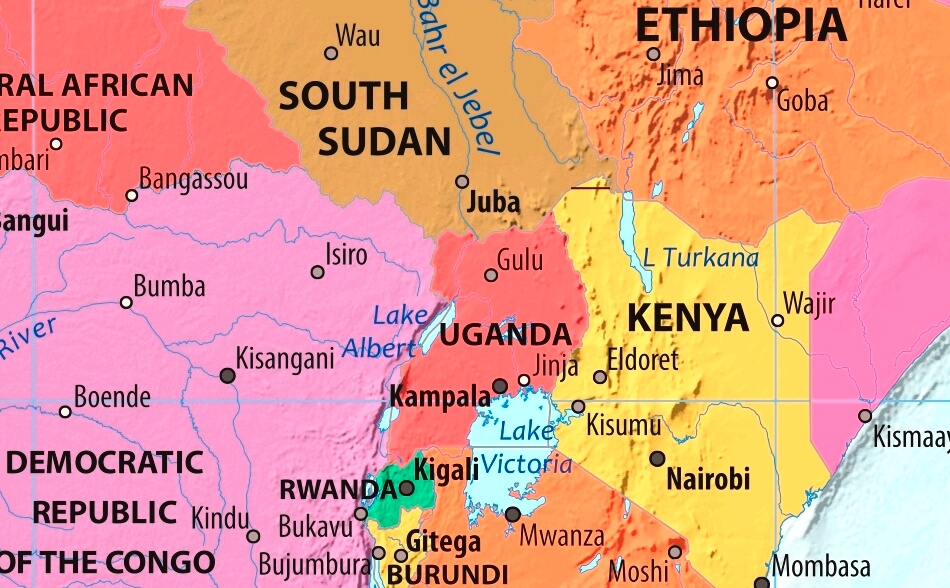 Map of Uganda in english (      )