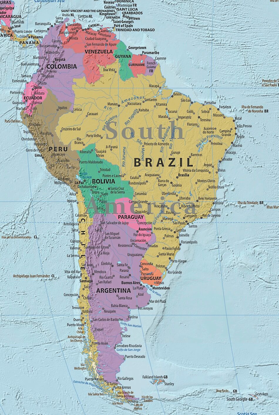 Map of South America (     )